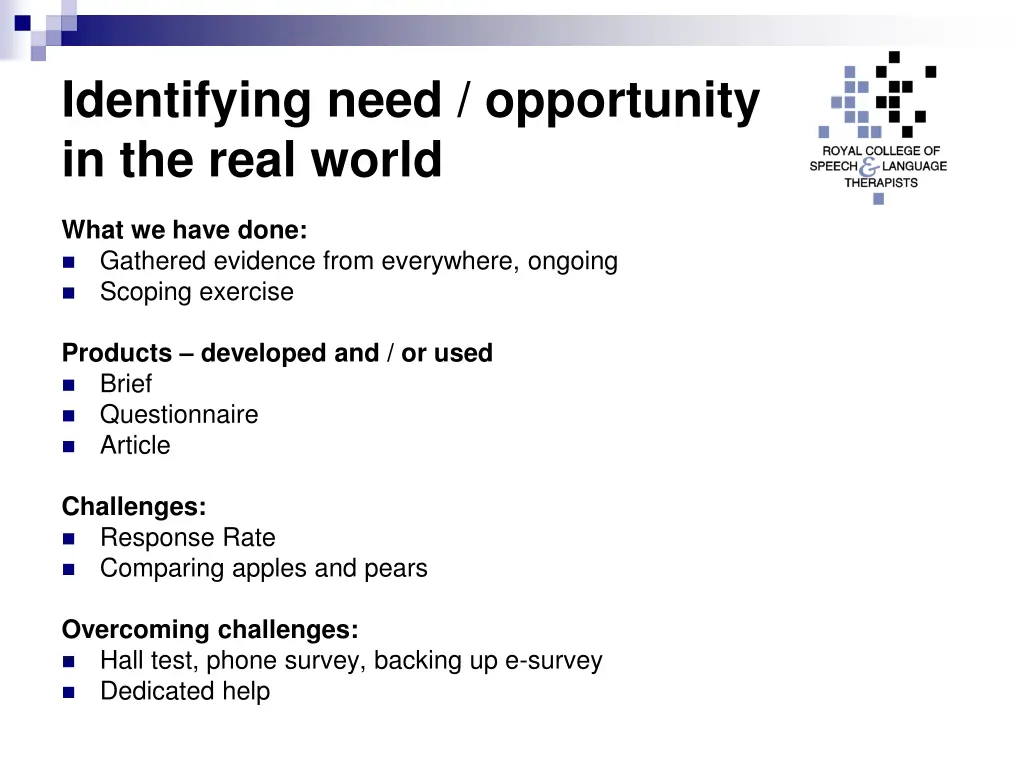 identifying need opportunity in the real world