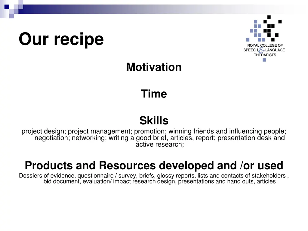 our recipe