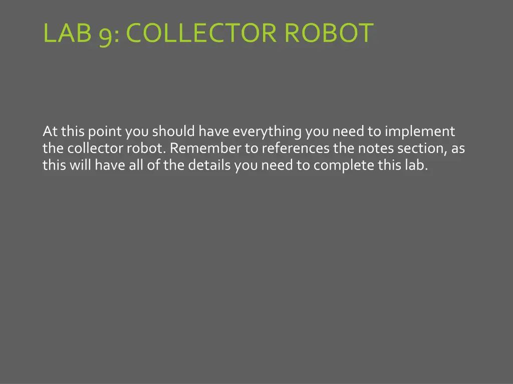 lab 9 collector robot