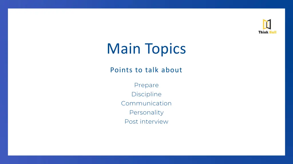 main topics