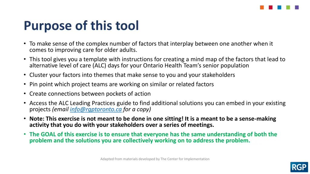 purpose of this tool