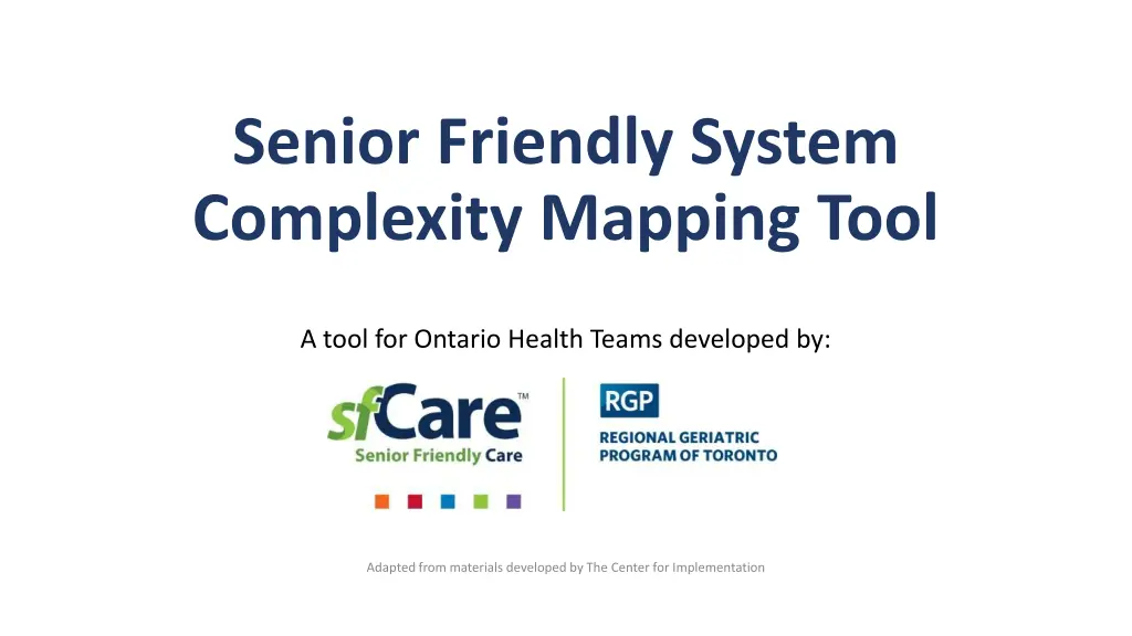 senior friendly system complexity mapping tool