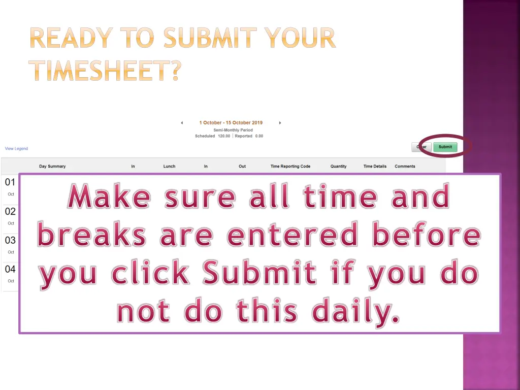 ready to submit your timesheet
