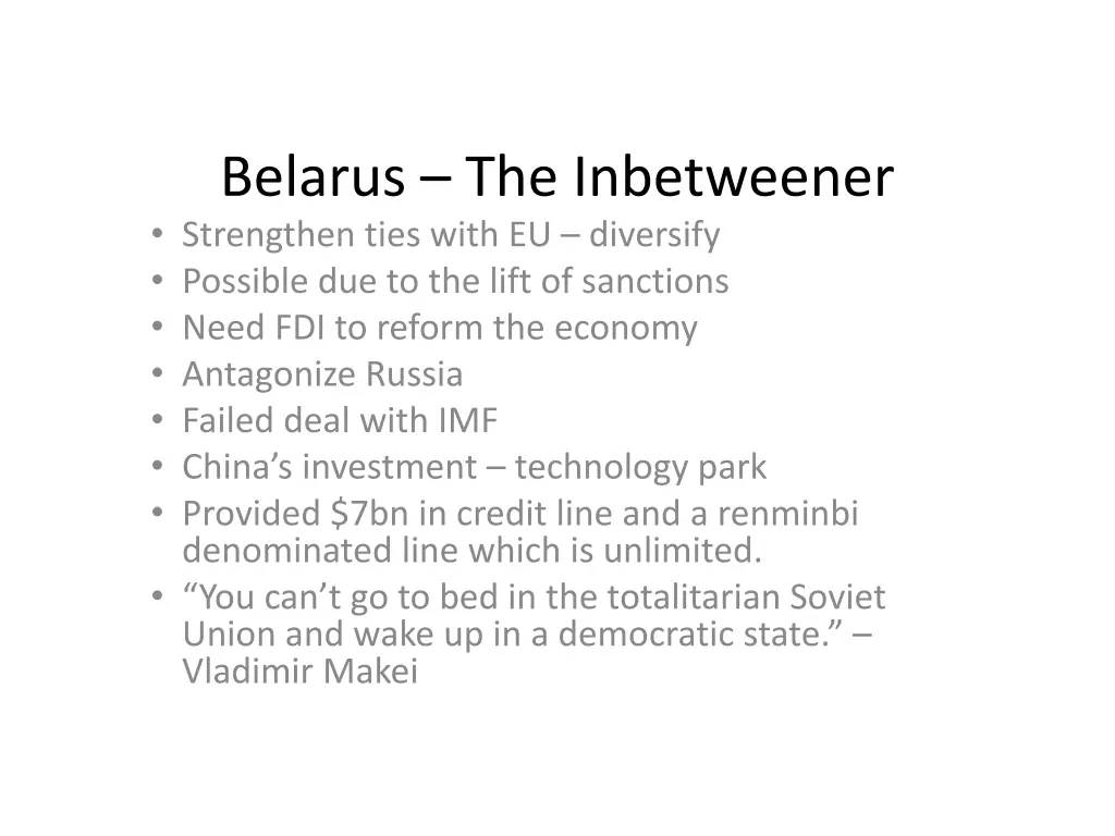 belarus the inbetweener strengthen ties with