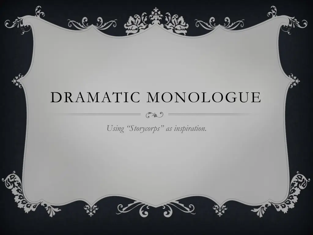 dramatic monologue
