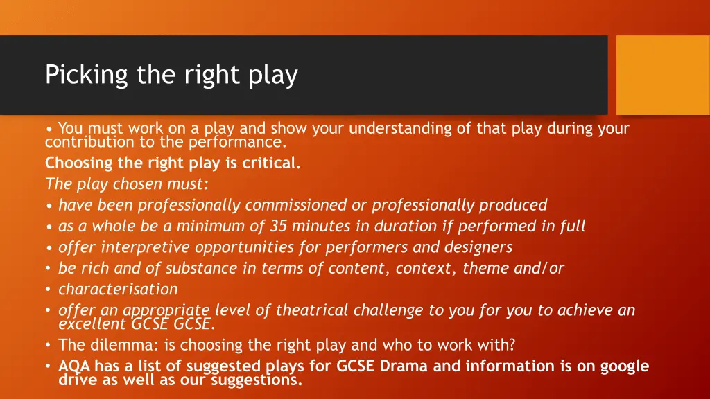 picking the right play