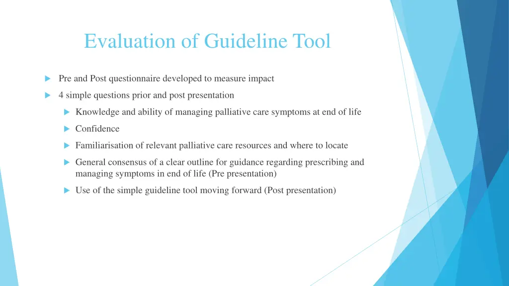 evaluation of guideline tool