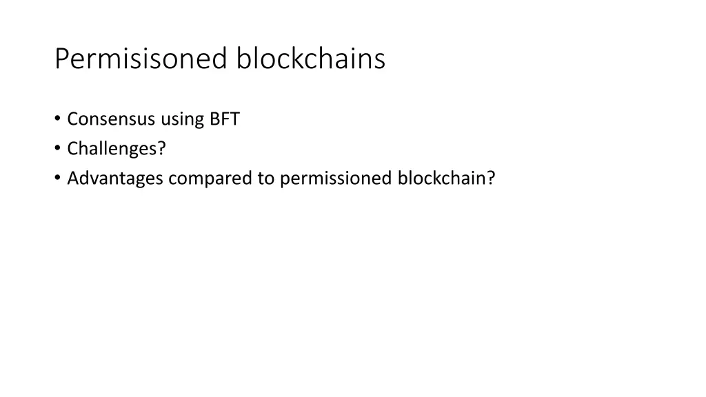 permisisoned blockchains
