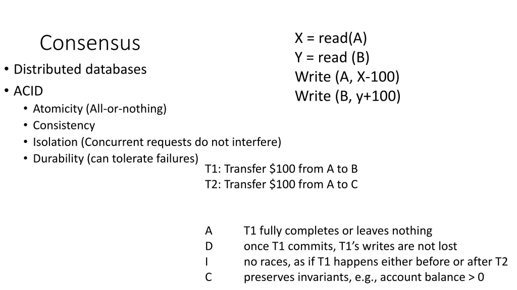 x read a y read b write a x 100 write b y 100