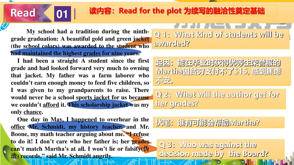 read for the plot 1