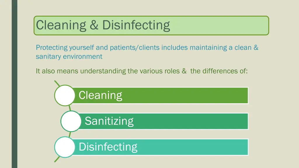 cleaning disinfecting