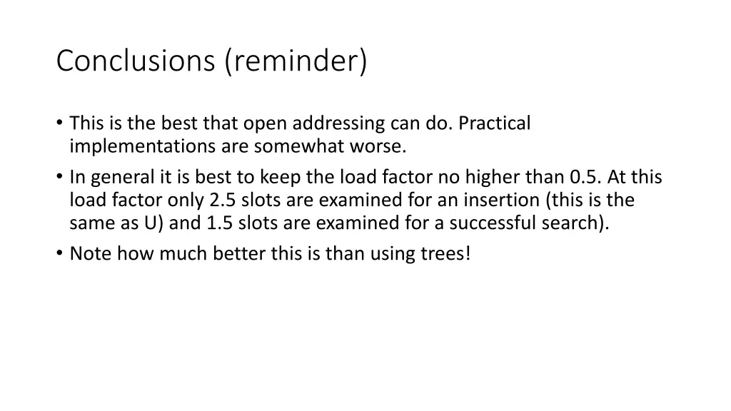 conclusions reminder