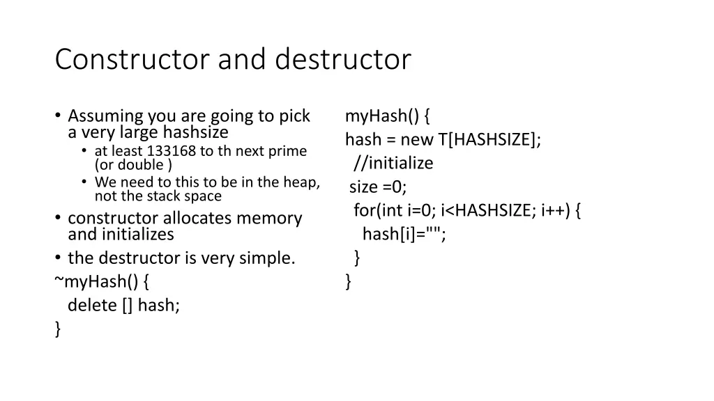 constructor and destructor