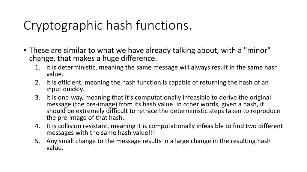 cryptographic hash functions