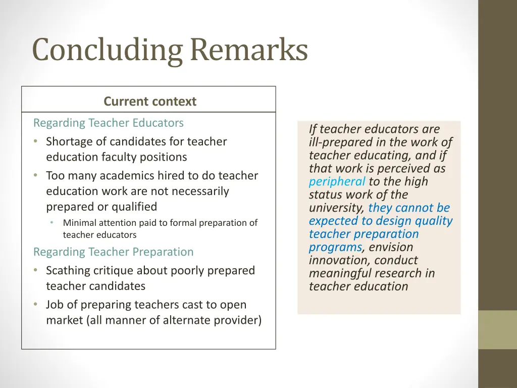 concluding remarks