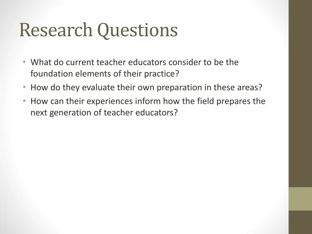 research questions