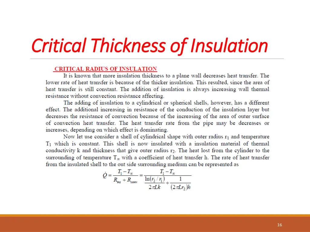 critical thickness of insulation critical