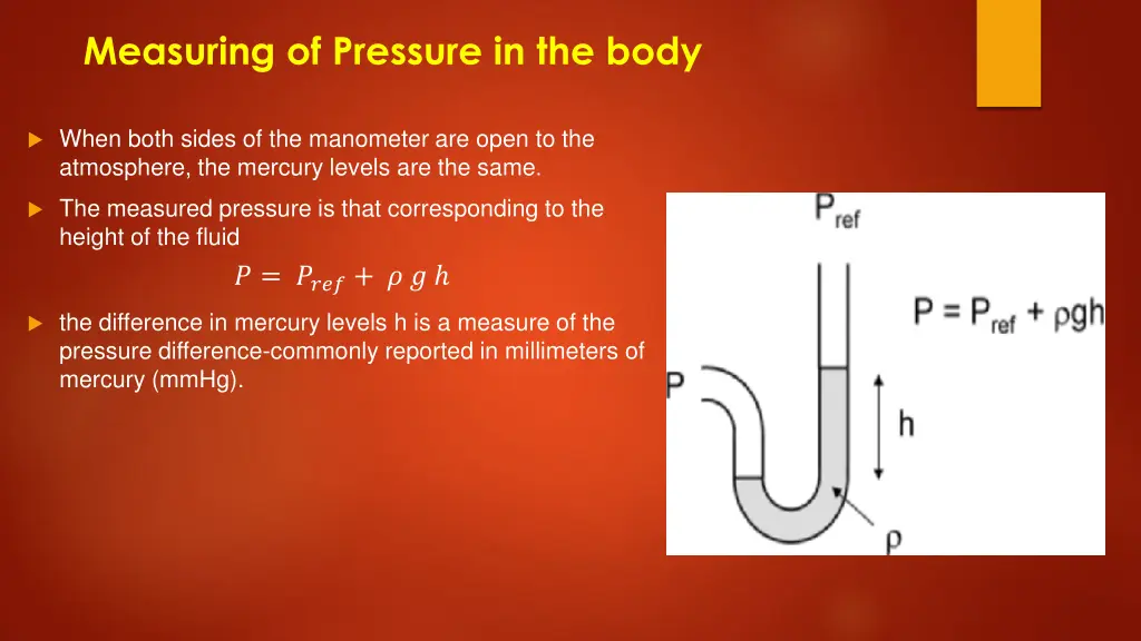 measuring of pressure in the body