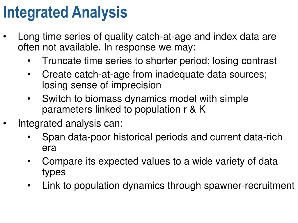 integrated analysis