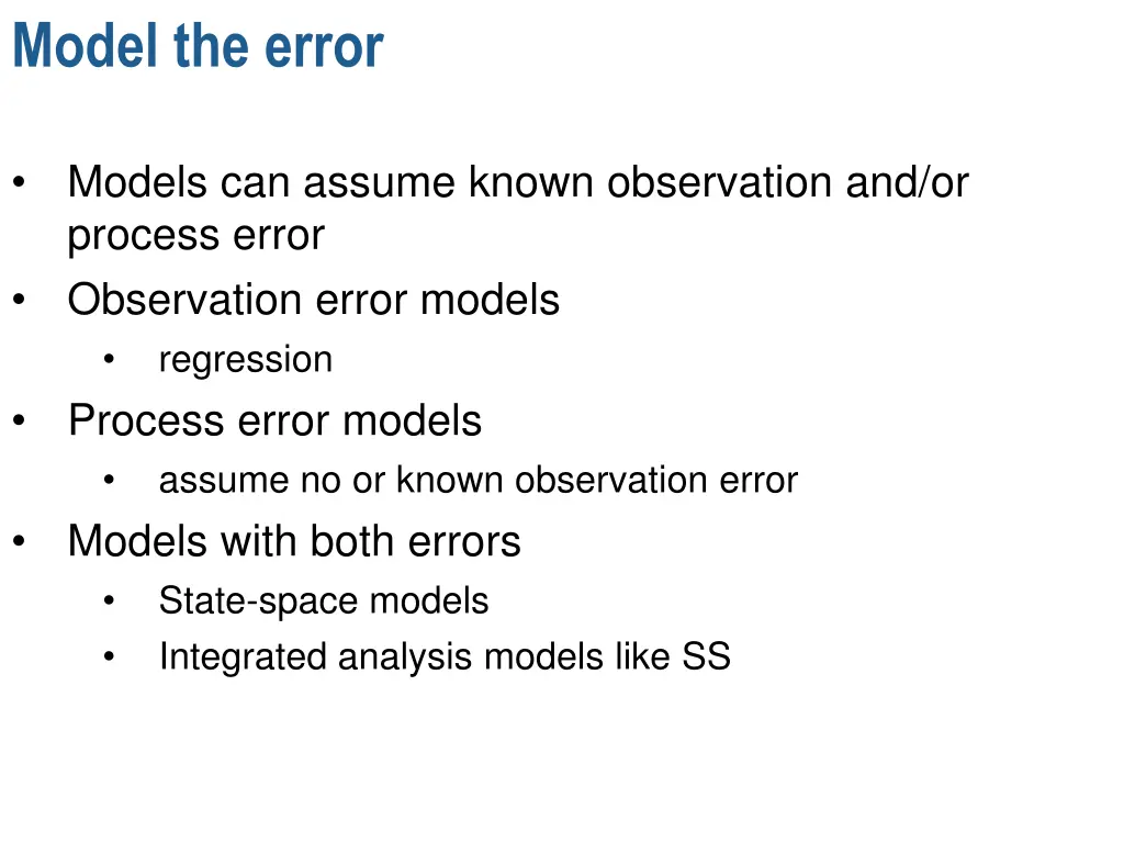 model the error