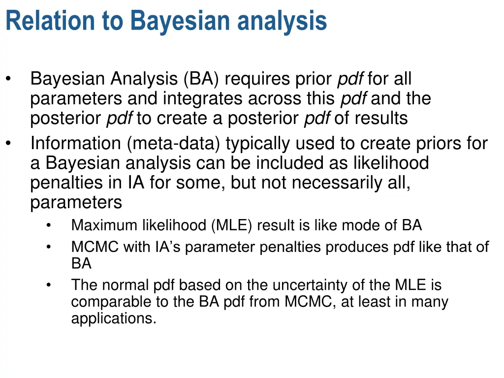relation to bayesian analysis