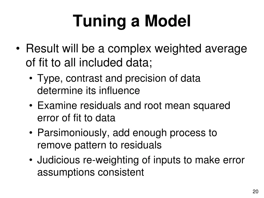 tuning a model