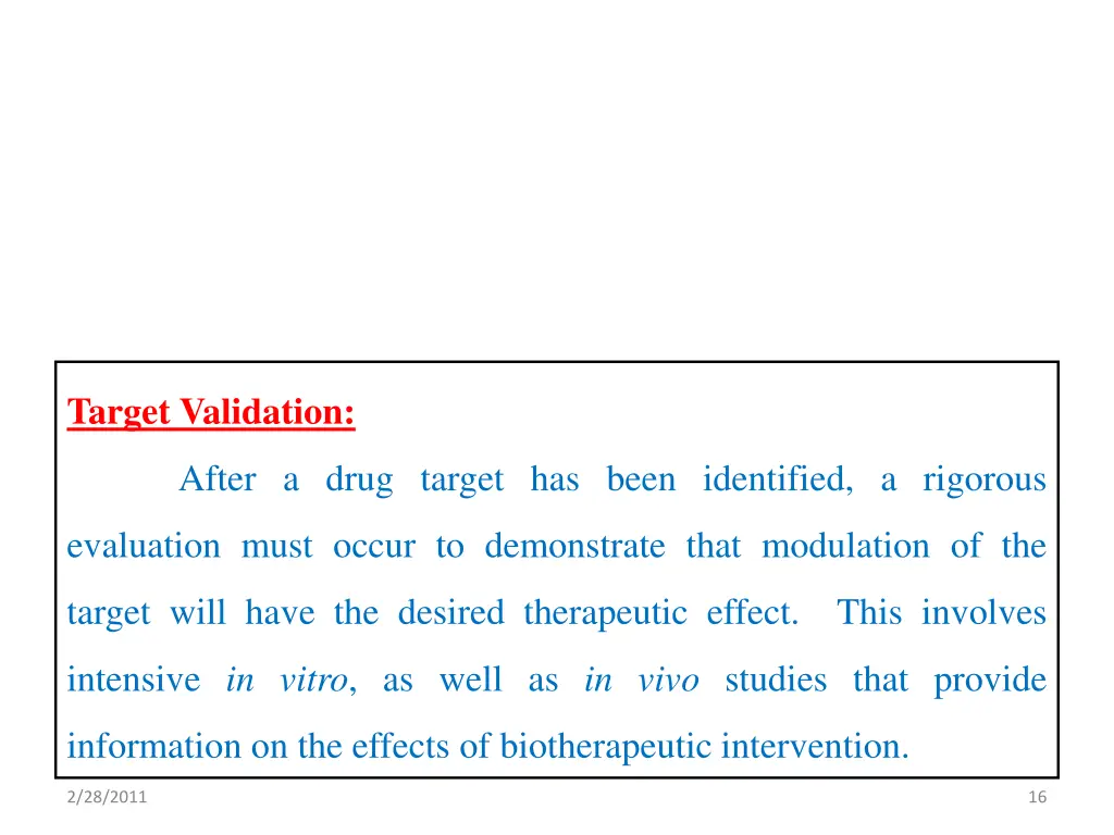 target validation