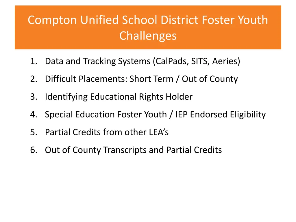 compton unified school district foster youth