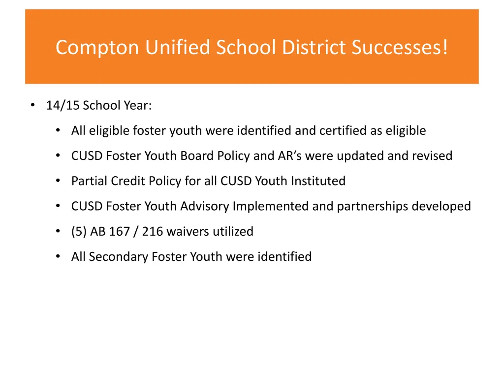compton unified school district successes