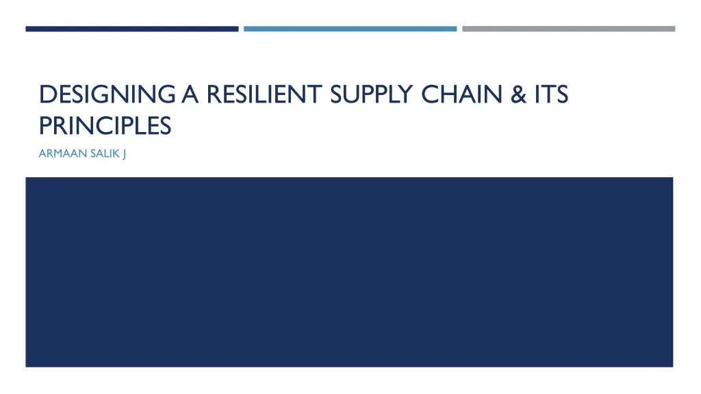 designing a resilient supply chain its principles