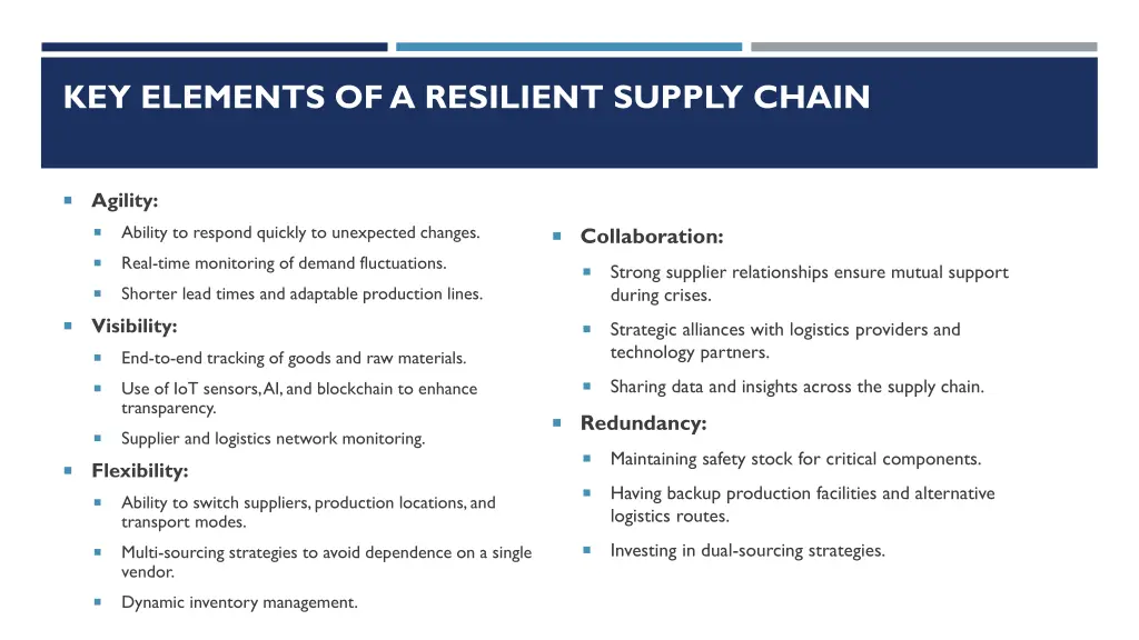 key elements of a resilient supply chain
