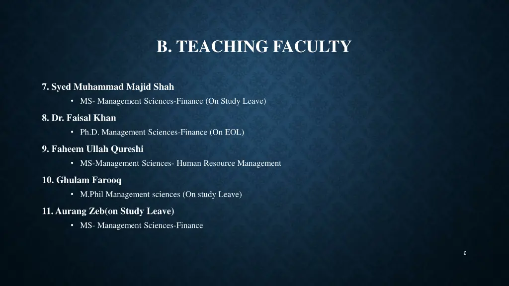 b teaching faculty 1