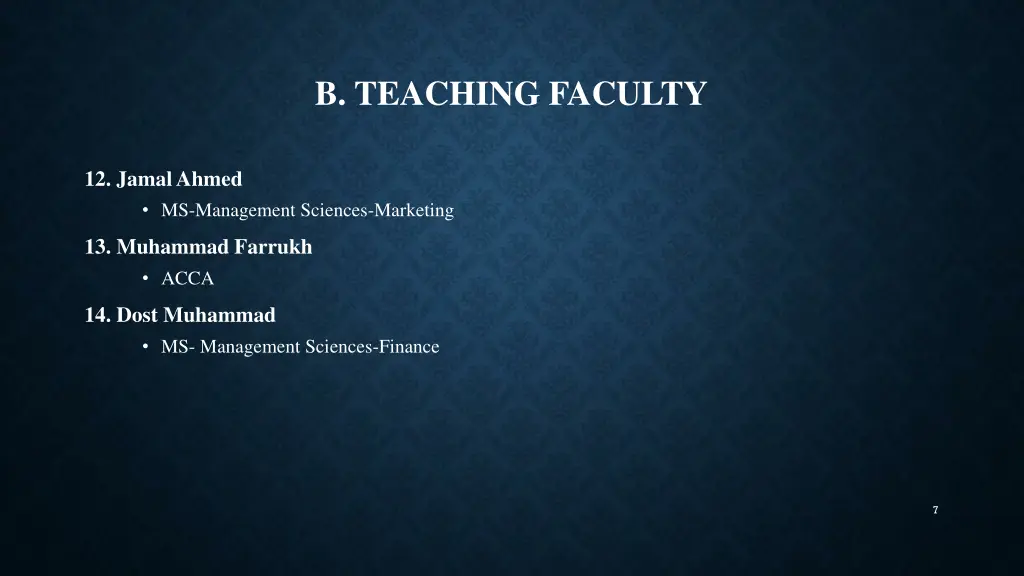 b teaching faculty 2