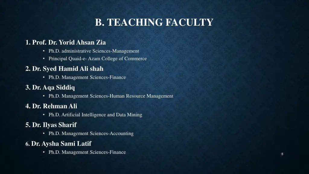 b teaching faculty