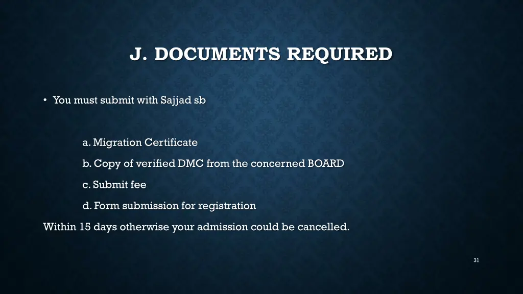 j documents required