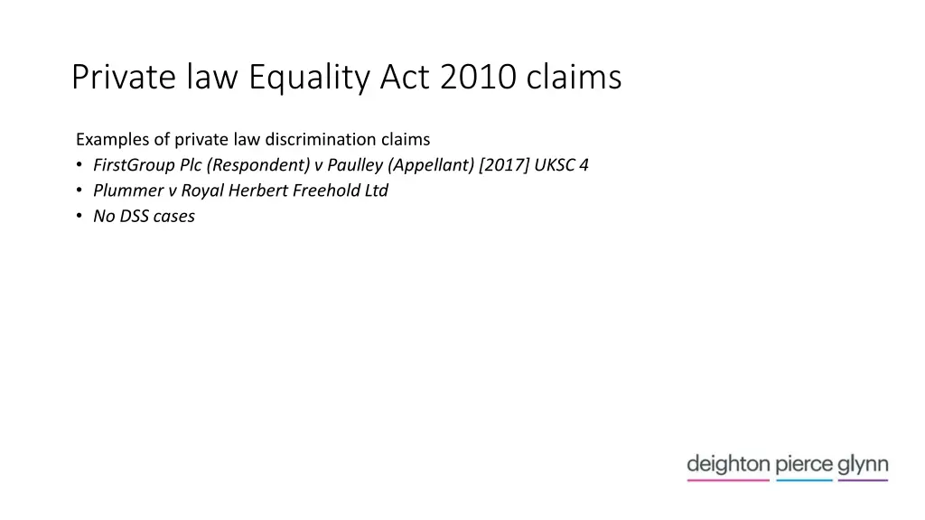 private law equality act 2010 claims