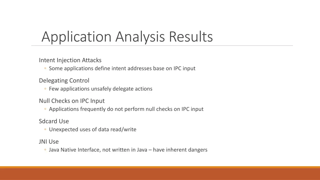 application analysis results 11