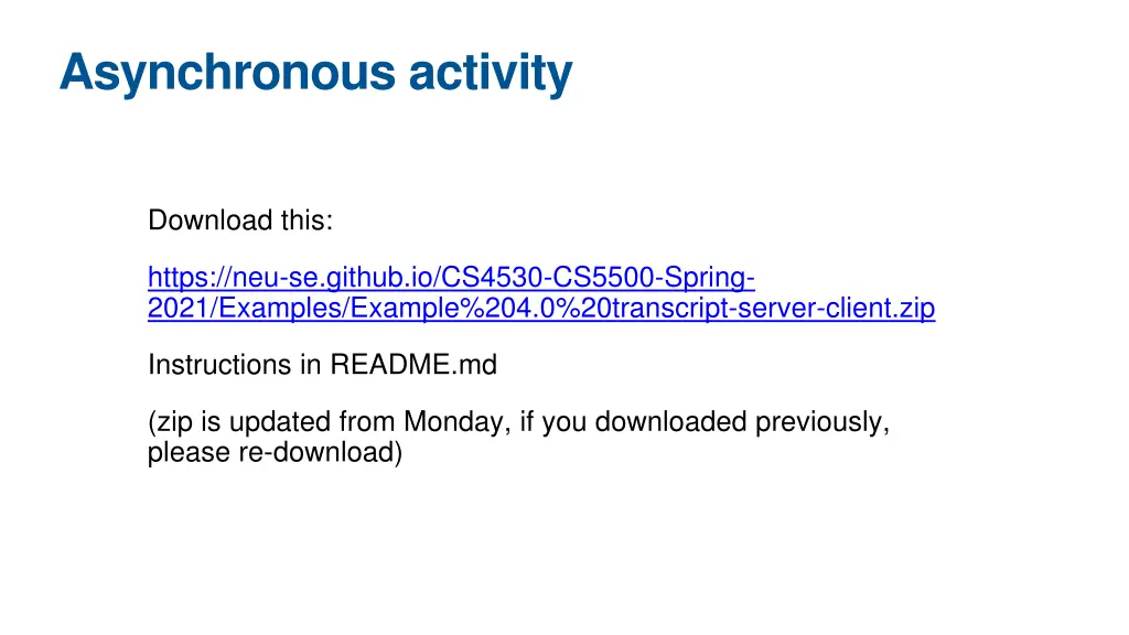 asynchronous activity