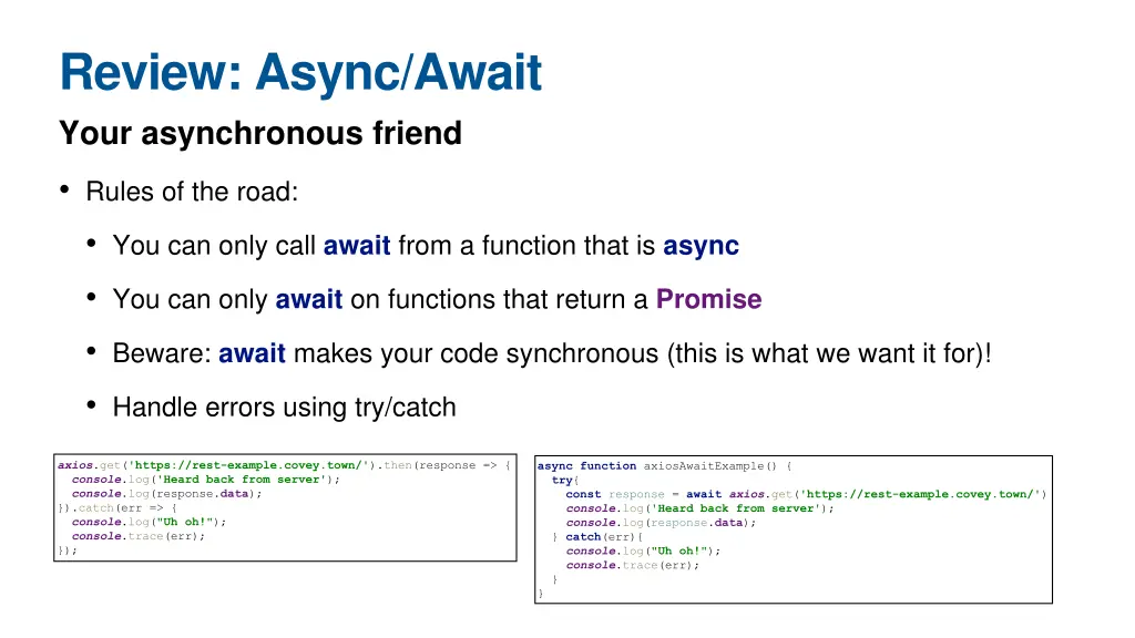 review async await your asynchronous friend