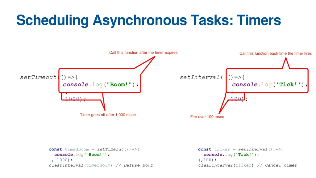 scheduling asynchronous tasks timers