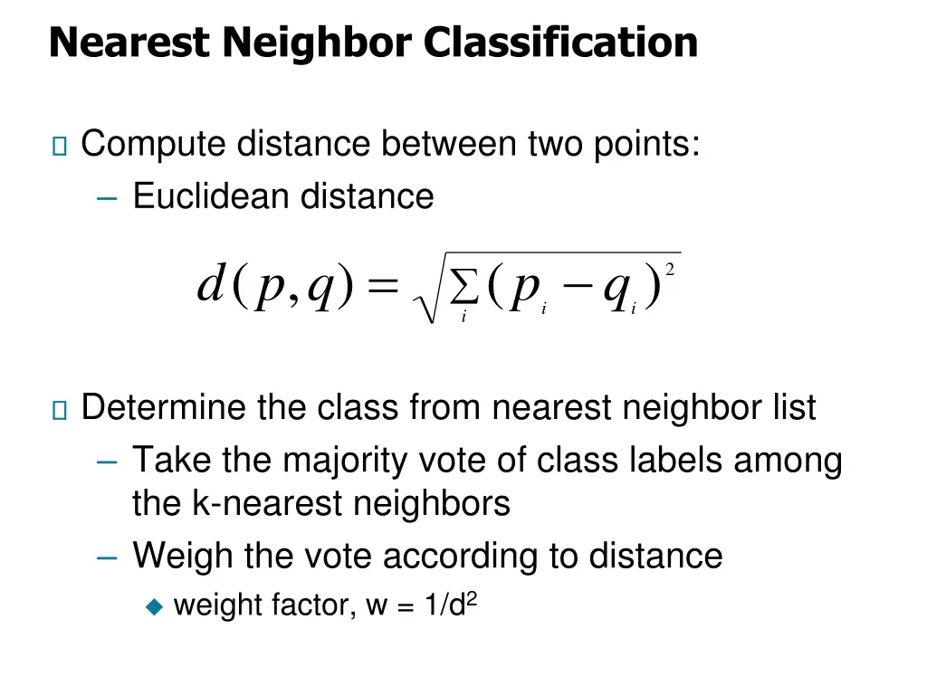 nearest neighbor classification