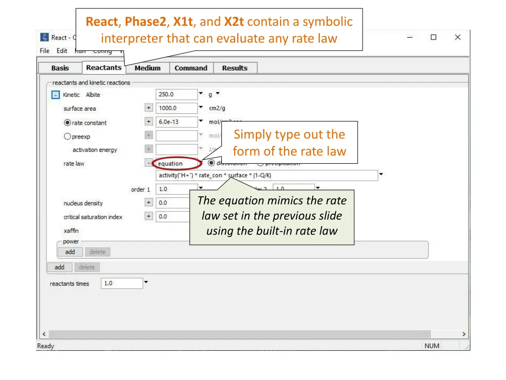 react phase2 x1t and x2t contain a symbolic