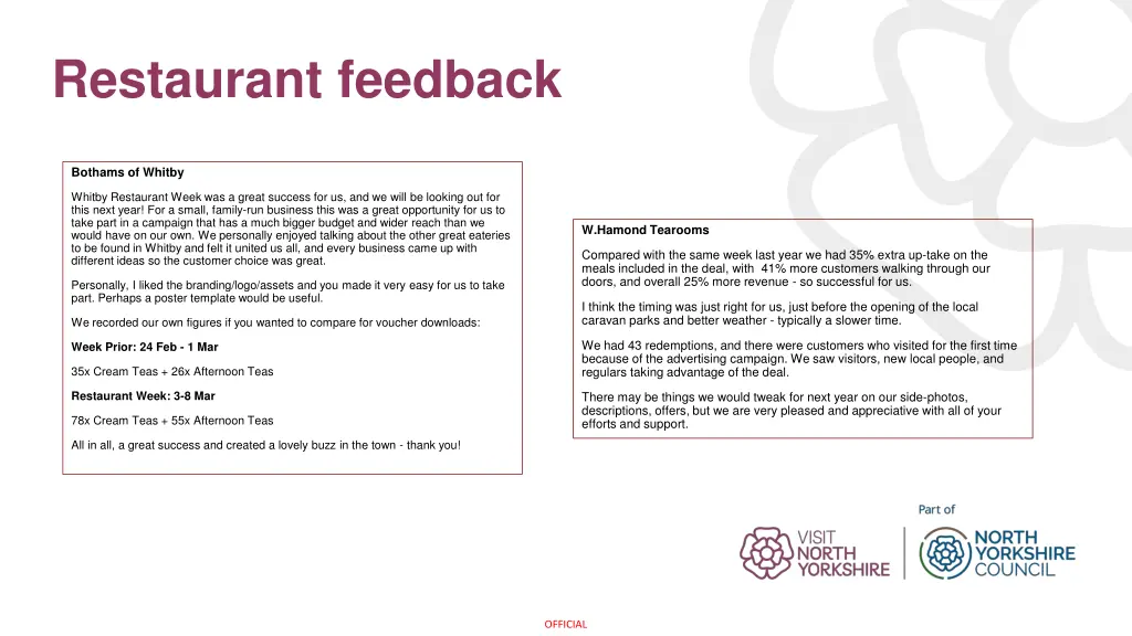 restaurant feedback