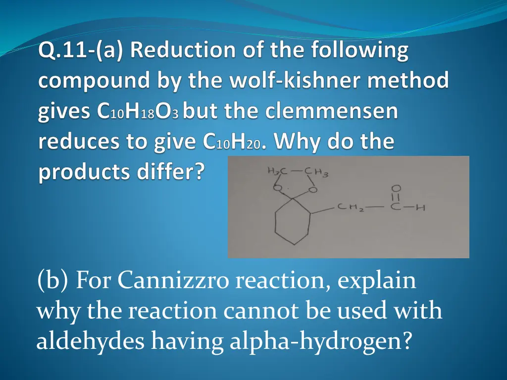 b for cannizzro reaction explain why the reaction