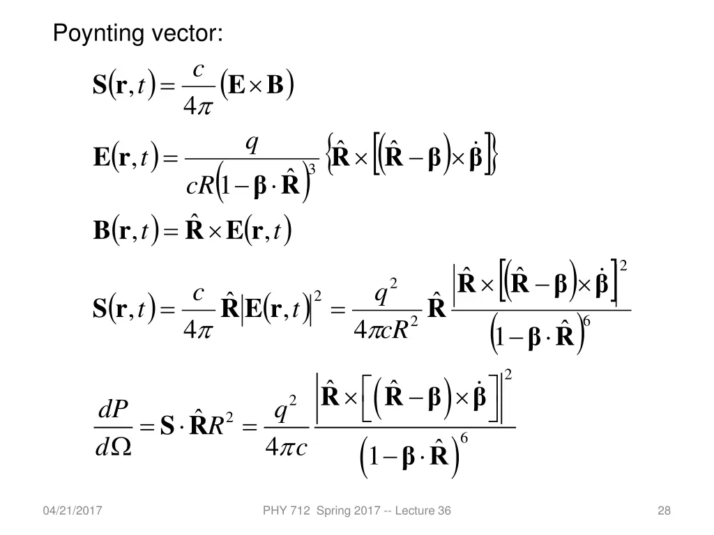 poynting vector r s t