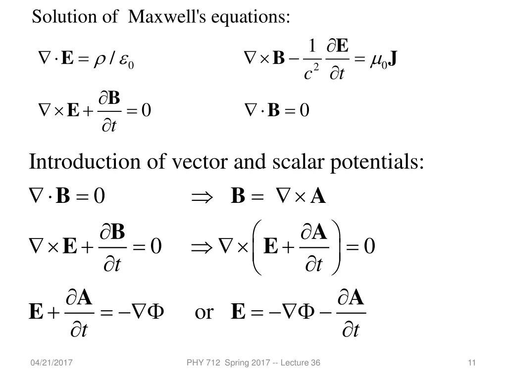 solution of maxwell s equations