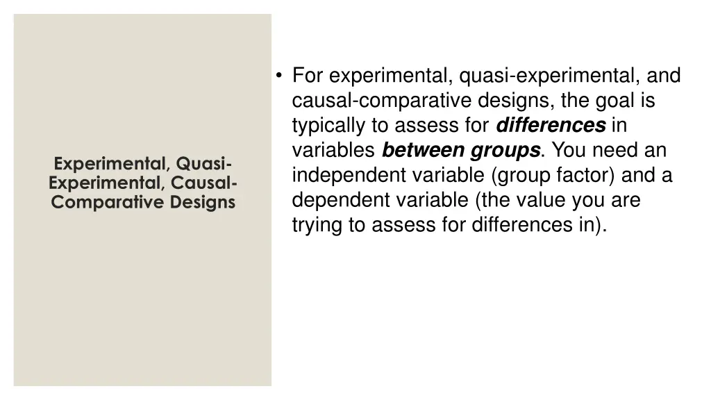 for experimental quasi experimental and causal
