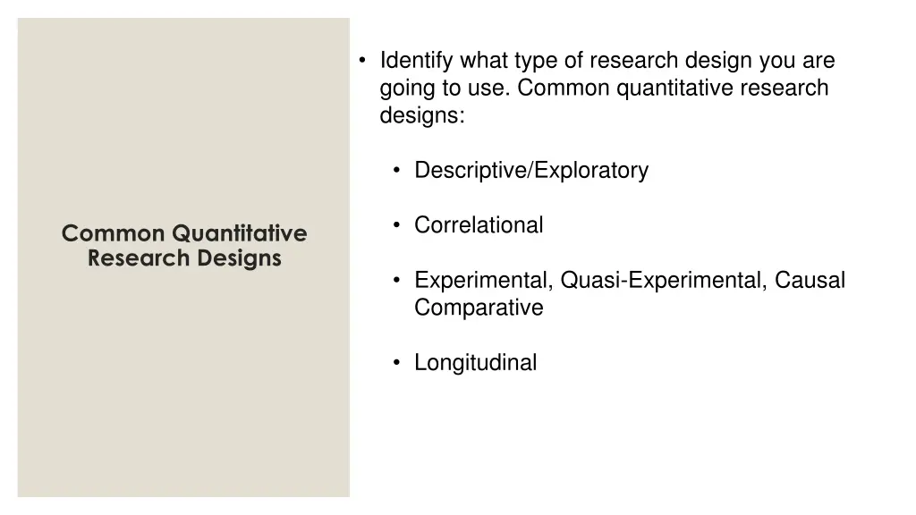 identify what type of research design