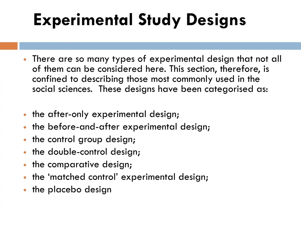 experimental study designs