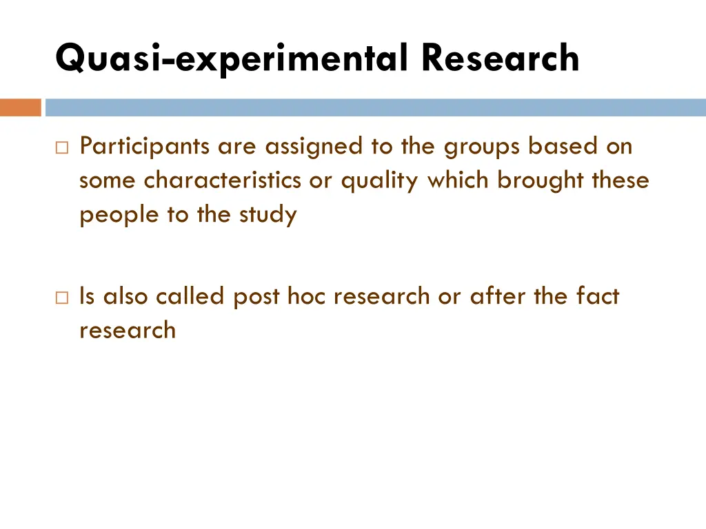 quasi experimental research